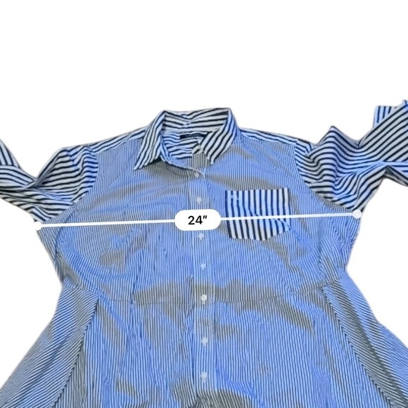 Lauren Ralph Lauren Stripe Shirtdress Women's Size 18W Cotton Belted Button Up - Picture 9 of 12
